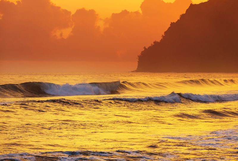 Hawaiian beach at sunrise