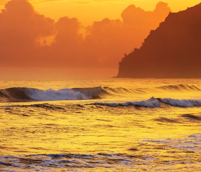 Hawaiian beach at sunrise