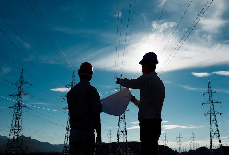 workers a electricity station